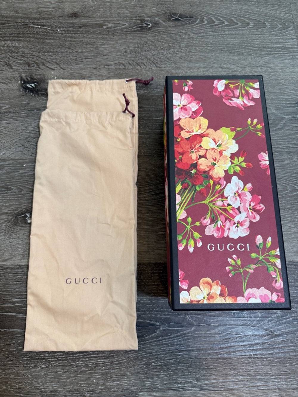 Gucci Floral Empty Shoe Box w/ Dust Bags Pink Blooms Luxury Packaging Decor